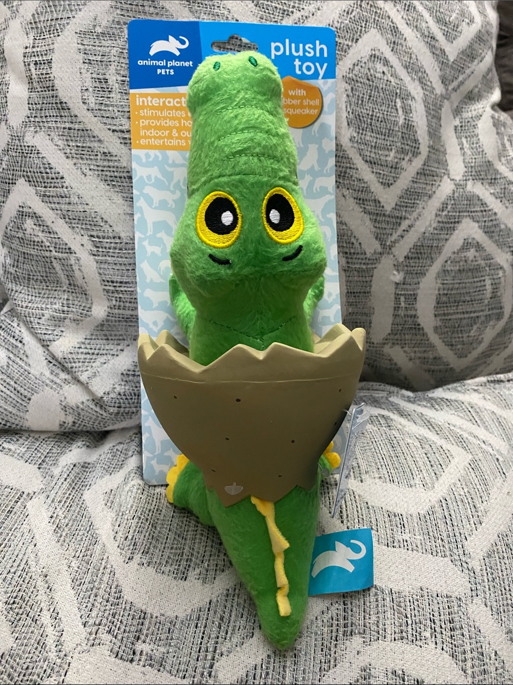 Green Plush Reptile Toy with Shell